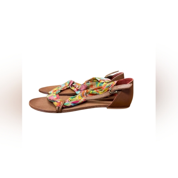 Desigual NWT Sussy Sandals Slip On Multi Colour Leather Fabric Size 40/9 - Picture 3 of 9